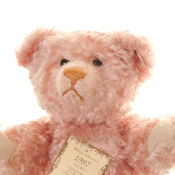 Steiff 1997 British Collectors Exclusive Pink Curly Mohair 38cm 15inch 3000 Pcs Limited Edition Vintage Bear Head
