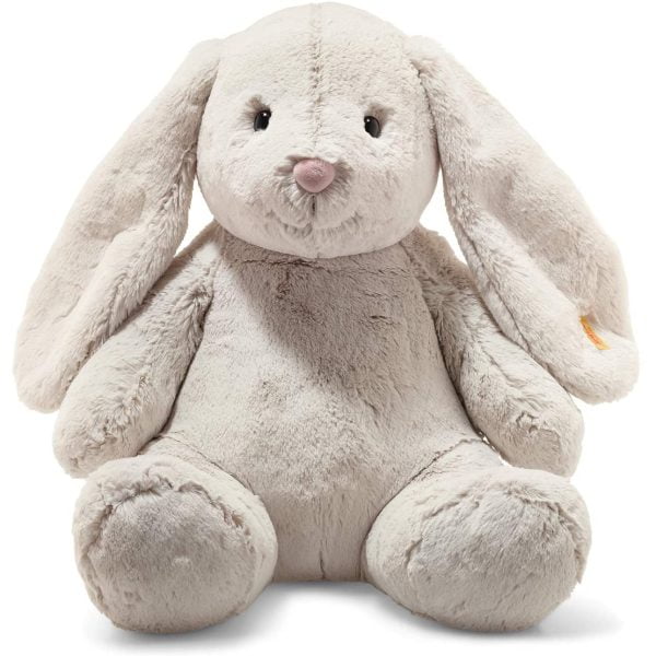 Steiff Hoppie Rabbit 48 Cm Plush Rabbit With Floppy Ears Soft Cuddly Friends Moveable & Washable Light Grey (080913)