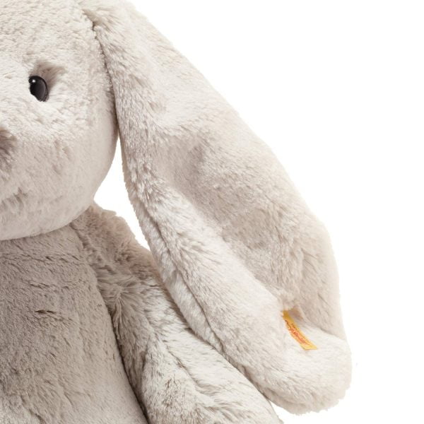 Steiff Hoppie Rabbit 48 Cm Plush Rabbit With Floppy Ears Soft Cuddly Friends Moveable & Washable Light Grey (080913) Ear