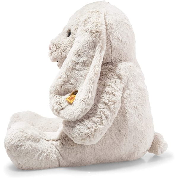 Steiff Hoppie Rabbit 48 Cm Plush Rabbit With Floppy Ears Soft Cuddly Friends Moveable & Washable Light Grey (080913) Side