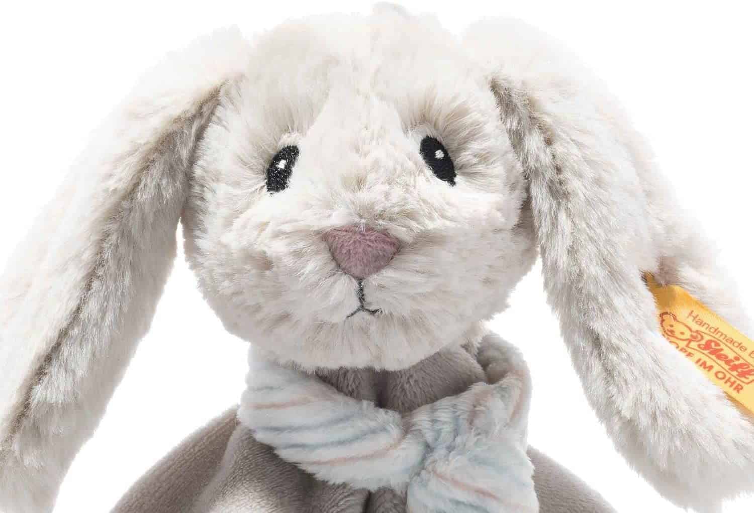 Steiff Hoppie Coniglietto Peluche 18 Cm, Grigio Chiaro, Orecchie A Farfalla, Morbido, Lavabile In Lavatrice, Per Coccole E Gioco, Soft Cuddly Friends
