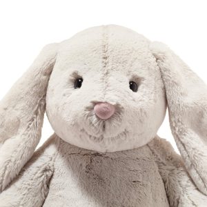 Steiff Hoppie Rabbit 48 Cm Plush Rabbit With Floppy Ears Soft Cuddly Friends Moveable & Washable Light Grey (080913) Face
