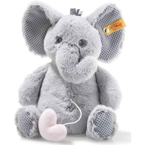 Steiff Soft Cuddly Friends Ellie Elephant Music Box - 26 cm - Light Grey