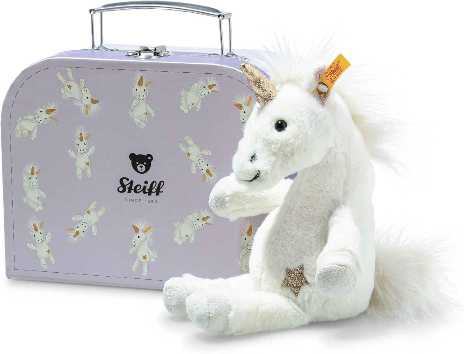 Steiff 708015 Cuddly Toy Unicorn in Suitcase