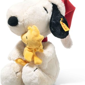 Steiff Snoopy with Woodstock and Santa Hat 30cm Christmas Edition