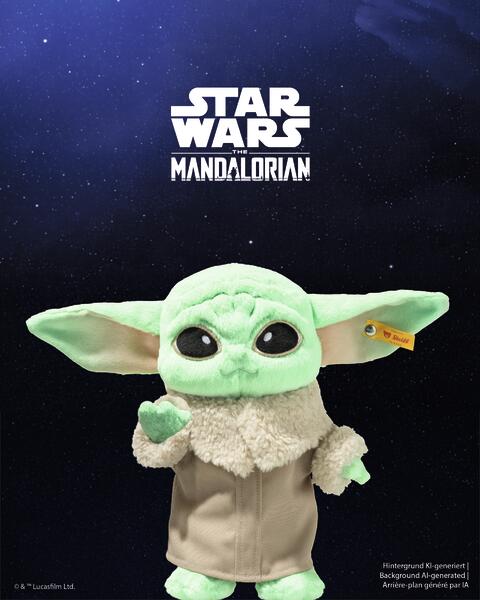Steiff Grogu Star Wars (FREE Gift box worth £13.00) 25cm Green Plush New Limited Run