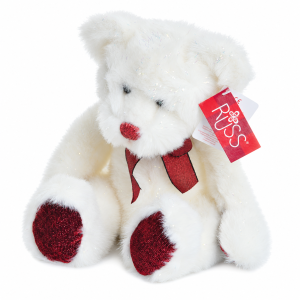 Russ Twinkles Sparkly Teddy Bear with Red Ribbon